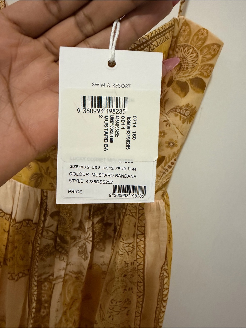 Zimmermann Lucky Corset Midi Dress in the "Mustard Bandana - Picture 5 of 5
